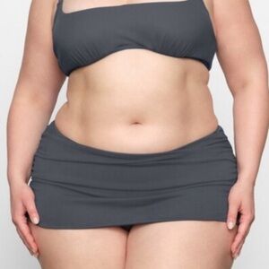 Skims Sculpting Rouched Fold Over Black Onyx Bikini Bottoms Size XL